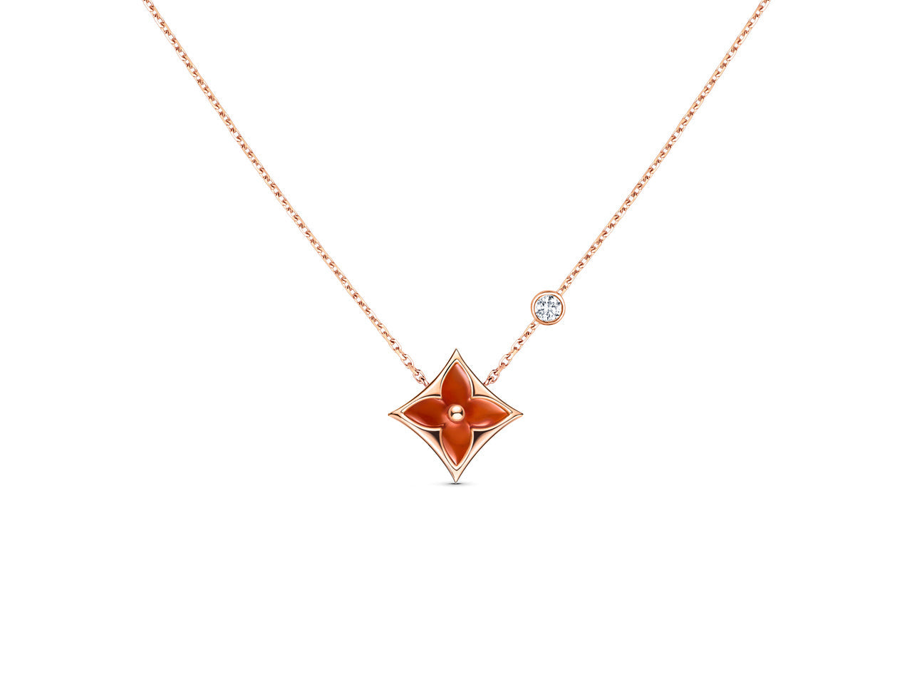 [Glow Muse]STAR NECKLACE PINK GOLD 1 DIAMOND