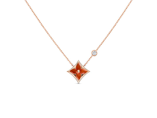 [Glow Muse]STAR NECKLACE PINK GOLD 1 DIAMOND