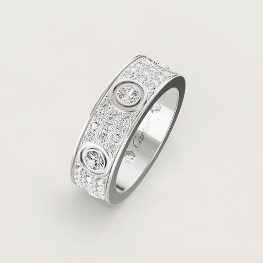 [Glow Muse]LOVE RING 6.5MM Full Diamond, 6 Major Diamonds Silver