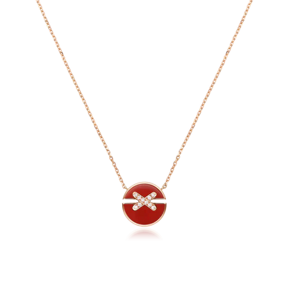 [Glow Muse]JEUX DE ROSE GOLD DIAMOND NECKLACE