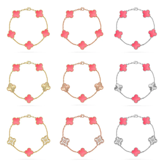 [⭐Glow Muse] CLOVER 5 MOTIFS  PINK MOP BRACELET COLLECTION