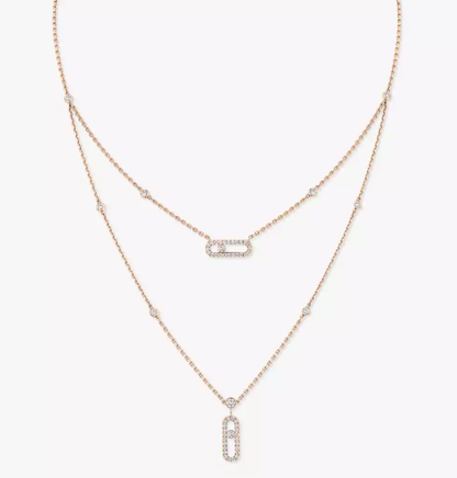 [Glow Muse]MS Double-Circle Full-Diamond Necklace