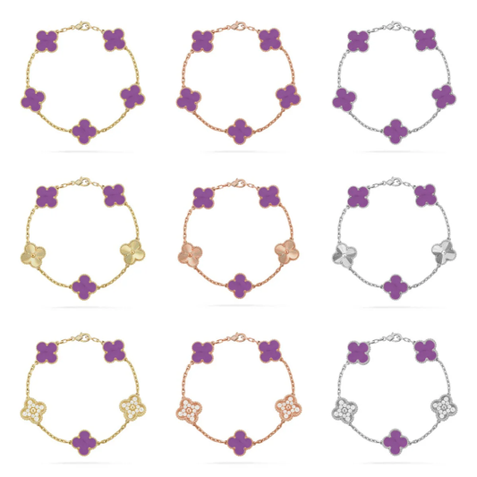 [⭐Glow Muse] CLOVER 5 MOTIF VIOLET BRACELET COLLECTION
