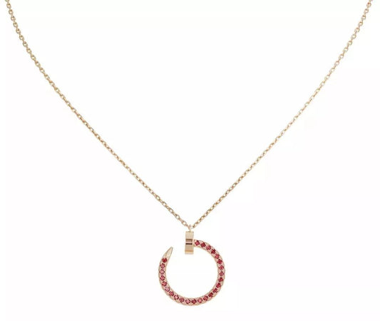 [Glow Muse]JUSTE NECKLACE GOLD RED DIAMONDS