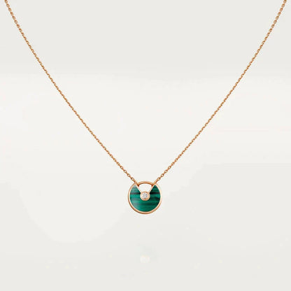 [Glow Muse]AMULETTE ROSE GOLD MALACHITE NECKLACE