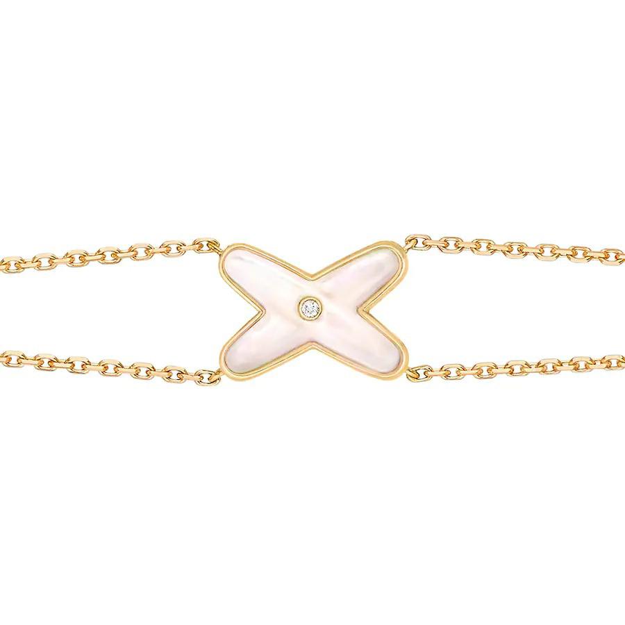 [Glow Muse]JEUX BRACELET WHITE MOP GOLD 1 DIAMOND