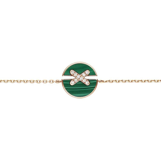 [Glow Muse]JEUX DE BRACELET MALACHITE PINK GOLD DIAMONDS