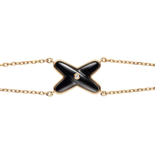 [Glow Muse]JEUX BRACELET ONYX PINK GOLD 1 DIAMOND