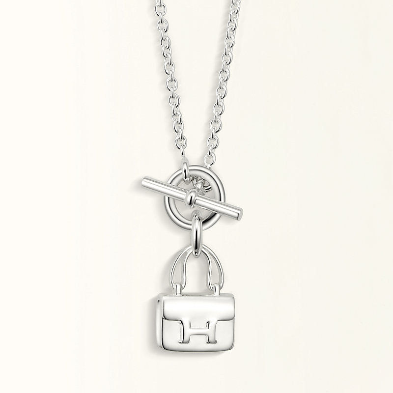 [Glow Muse]POP H PEDANT SILVER NECKLACE