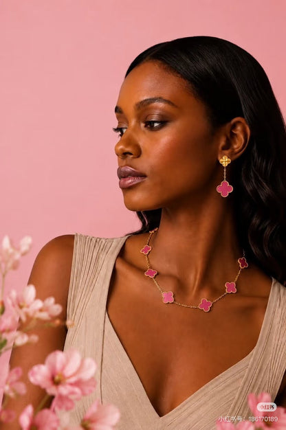 [⭐Glow Muse]2026 NEW CLOVER 2 MOTIF  BUBBLE PINK ENAMEL