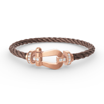 [Glow Muse]FORCE LARGE HORSESHOE HALF DIAMOND BRACELET ROSE GOLD