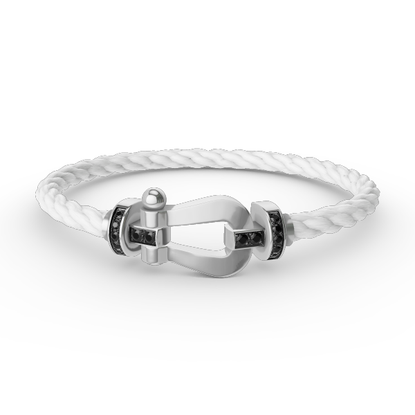 [Glow Muse]FORCE LARGE HORSESHOE BLACK DIAMOND BRACELET SILVER