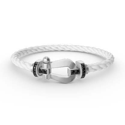 [Glow Muse]FORCE LARGE HORSESHOE BLACK DIAMOND BRACELET SILVER