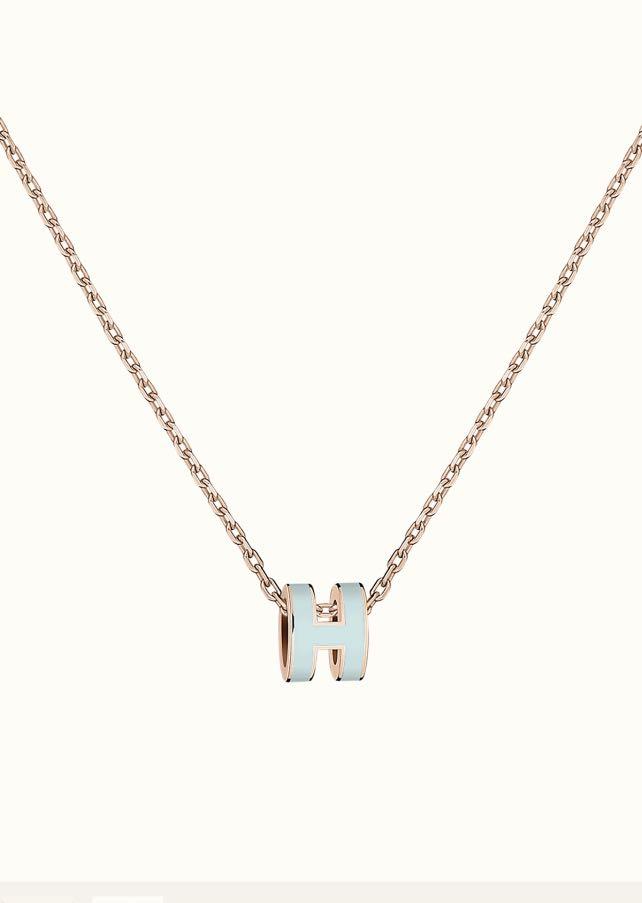 [Glow Muse]POP H LIGHT BLUE NECKLACE