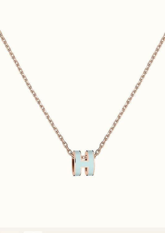 [Glow Muse]POP H LIGHT BLUE NECKLACE