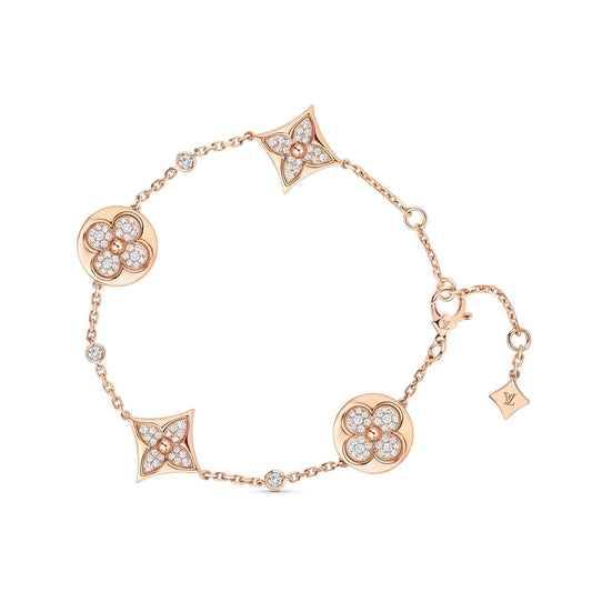 [Glow Muse]STAR AND SUN 4 MOTIFS GOLD DIAMONDS BRACELET