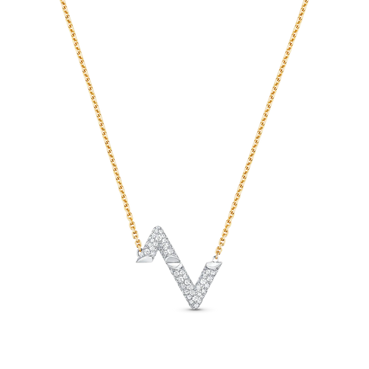 [Glow Muse]VOLT SILVER DIAMOND PEDANT NECKLACE