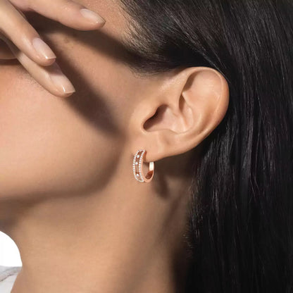 [Glow Muse]Diamond Pave_ Hoop Earrings Move
