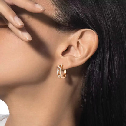 [Glow Muse]Diamond Pave_ Hoop Earrings Move