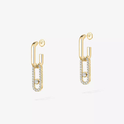 [Glow Muse]Move Link Diamond Earrings