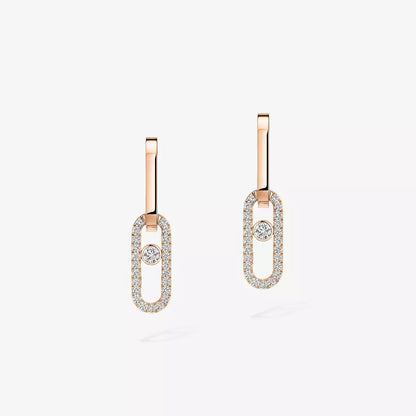 [Glow Muse]Move Link Diamond Earrings