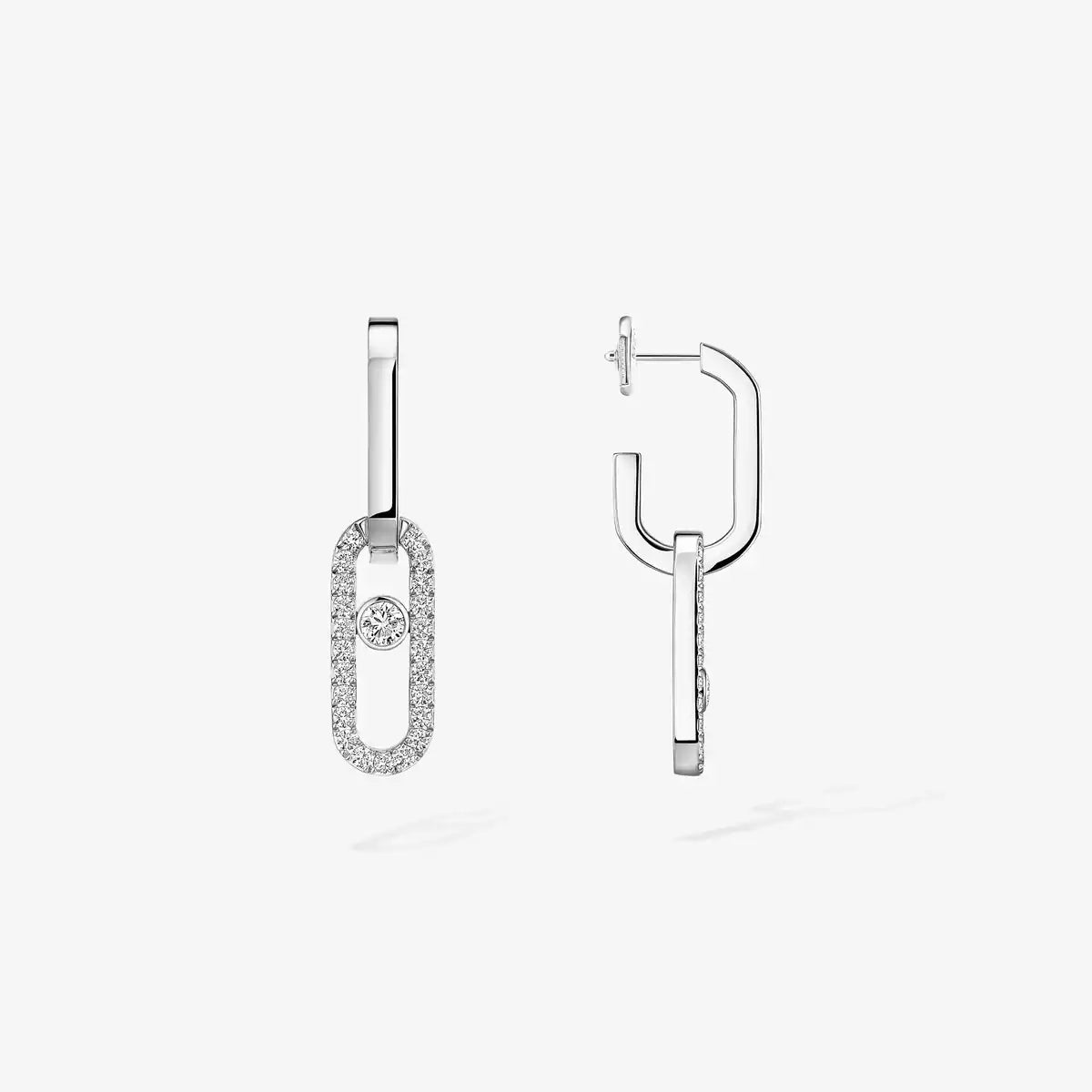 [Glow Muse]Move Link Diamond Earrings