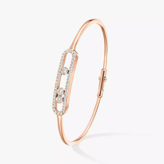[Glow Muse]Move Pavé Diamond Bangle Bracelet M