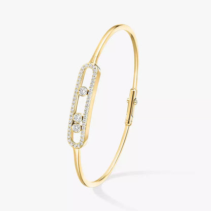 [Glow Muse]Move Pavé Diamond Bangle Bracelet M