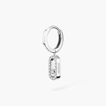[Glow Muse]Move Uno Single Diamond Hoop Earring