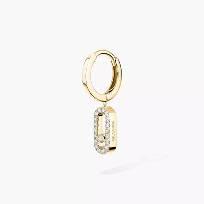 [Glow Muse]Move Uno Single Diamond Hoop Earring