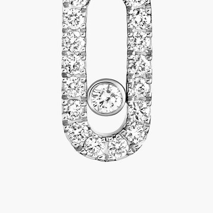 [Glow Muse]Move Uno Single Diamond Hoop Earring