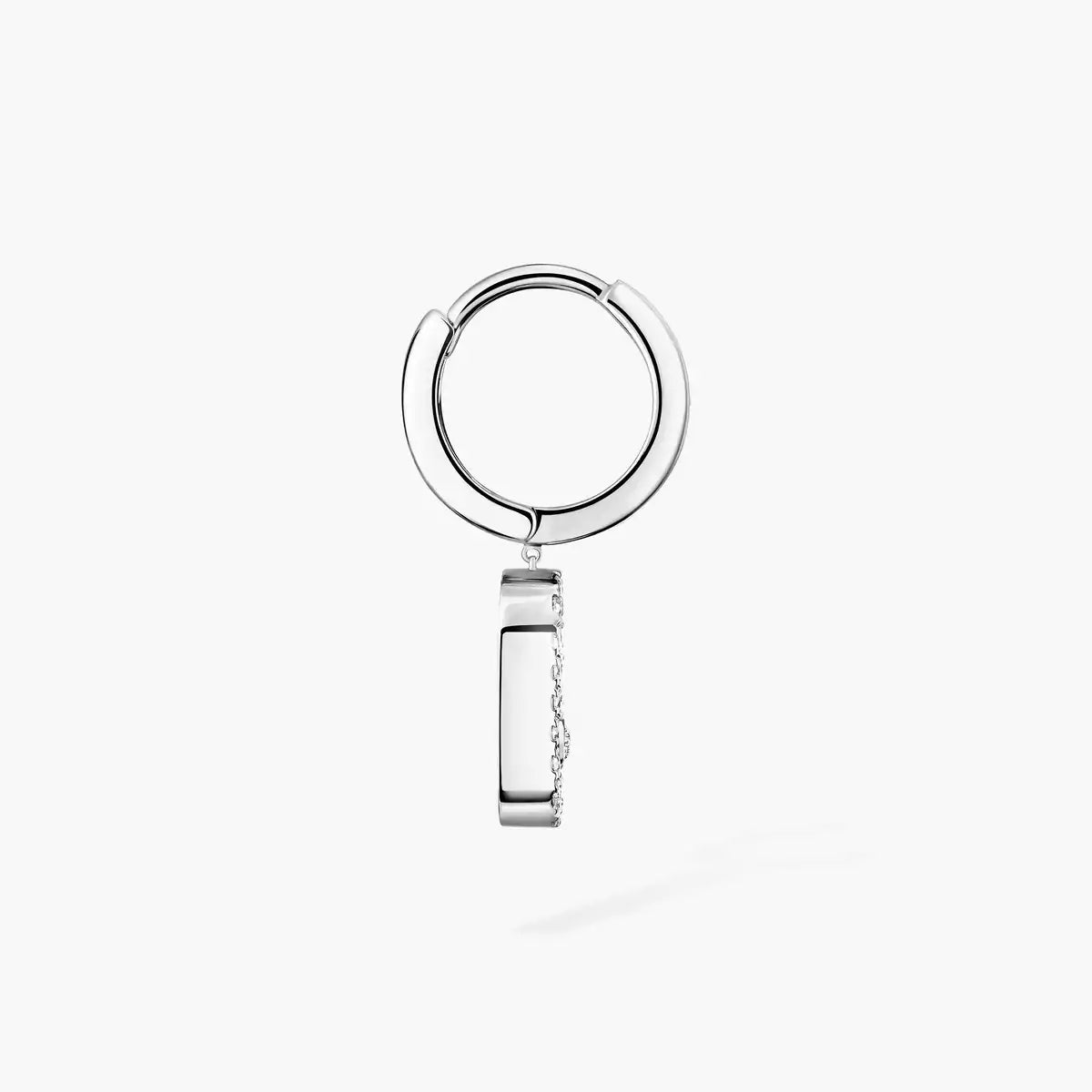 [Glow Muse]Move Uno Single Diamond Hoop Earring