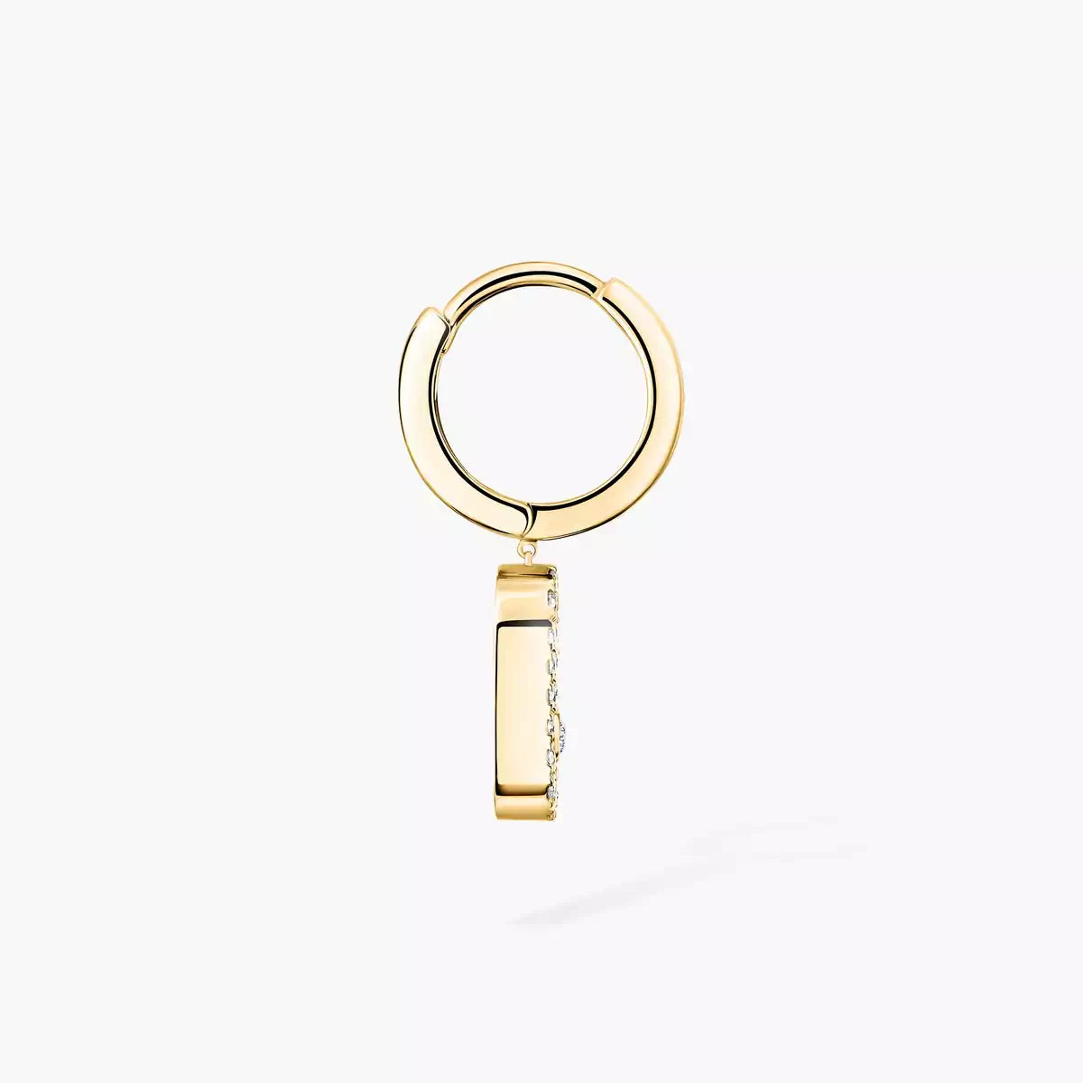 [Glow Muse]Move Uno Single Diamond Hoop Earring