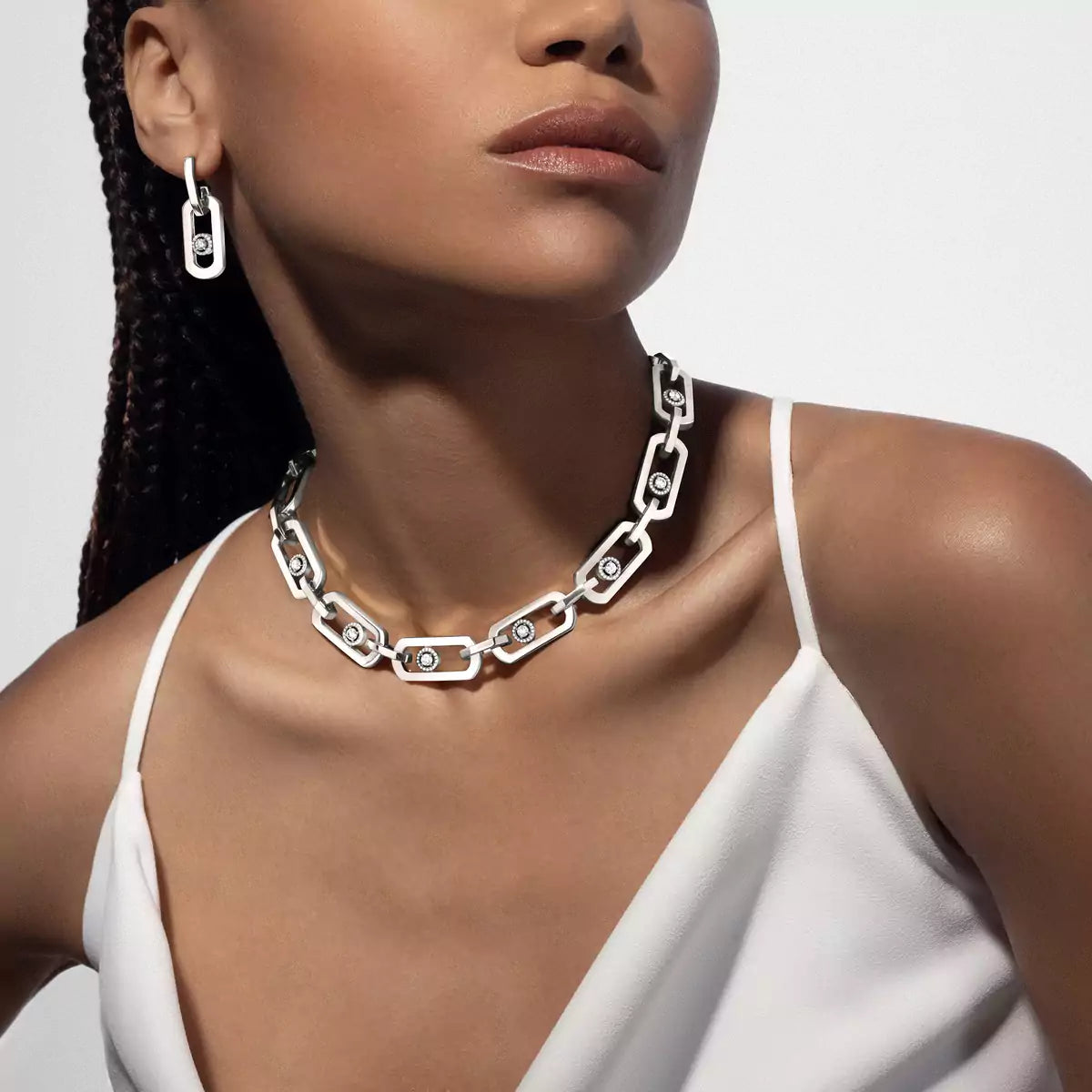 [Glow Muse]So Move XL Diamond Pendant Earrings