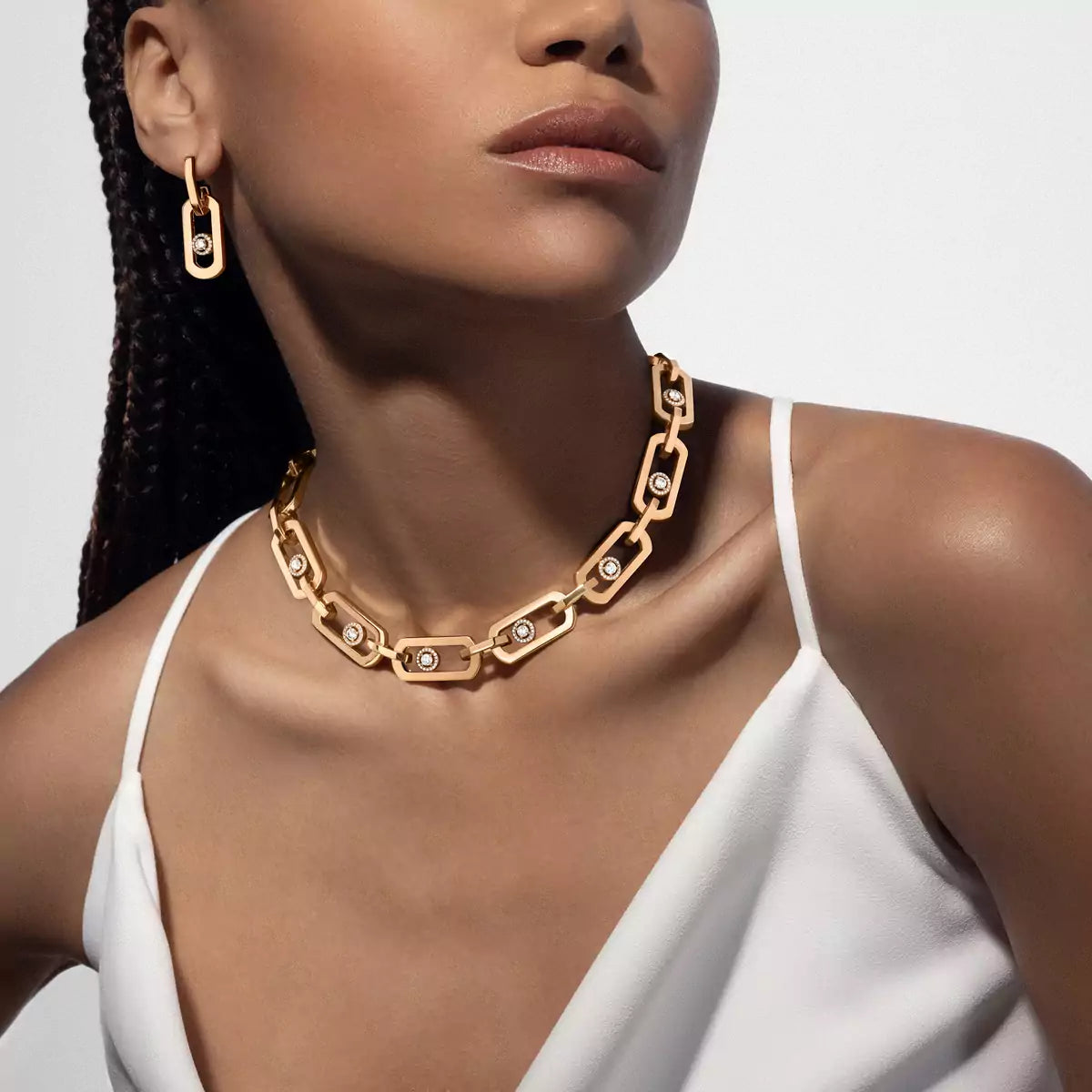 [Glow Muse]So Move XL Diamond Pendant Earrings