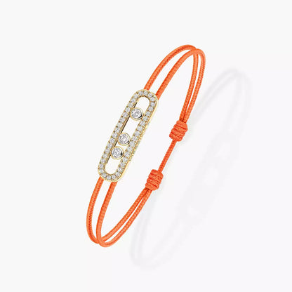 [Glow Muse]Messika Care(s) pink cord pavé bracelet
