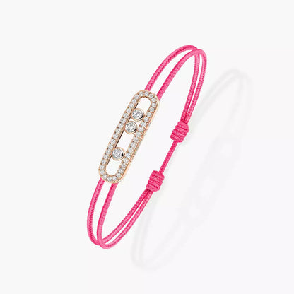 [Glow Muse]Messika Care(s) pink cord pavé bracelet