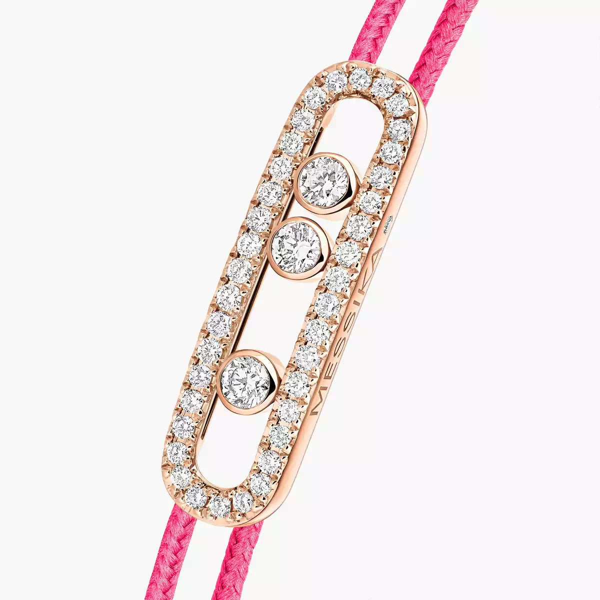 [Glow Muse]Messika Care(s) pink cord pavé bracelet