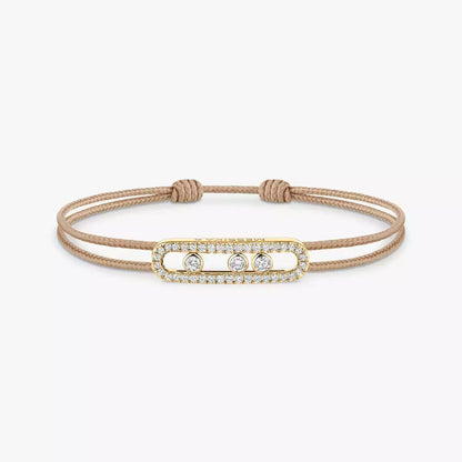 [Glow Muse]Messika Care(s) pink cord pavé bracelet