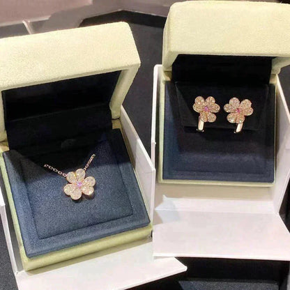 [Glow Muse]FRIVOLE ROSE GOLD FLOWER DIAMOND NECKLACE