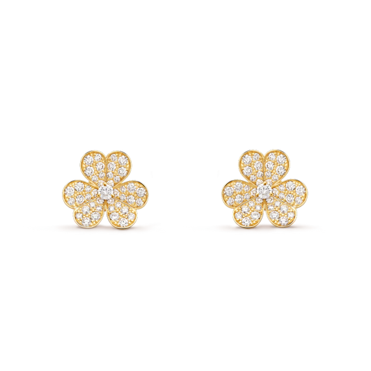 [Glow Muse]FRIVOLE GOLD FLOWER DIAMOND EARRINGS