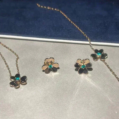 [Glow Muse]FRIVOLE  FLOWER MALACHITE EARRINGS