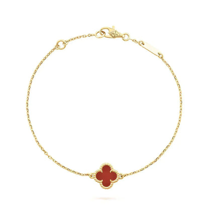 [Glow Muse]CLOVER  CARNELIAN SINGLE FLOWER BRACELET