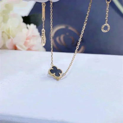[Glow Muse]CLOVER ONYX SINGLE FLOWER BRACELET