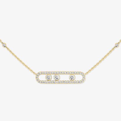 [Glow Muse] Move Pave_ Rose Gold Diamond Necklace
