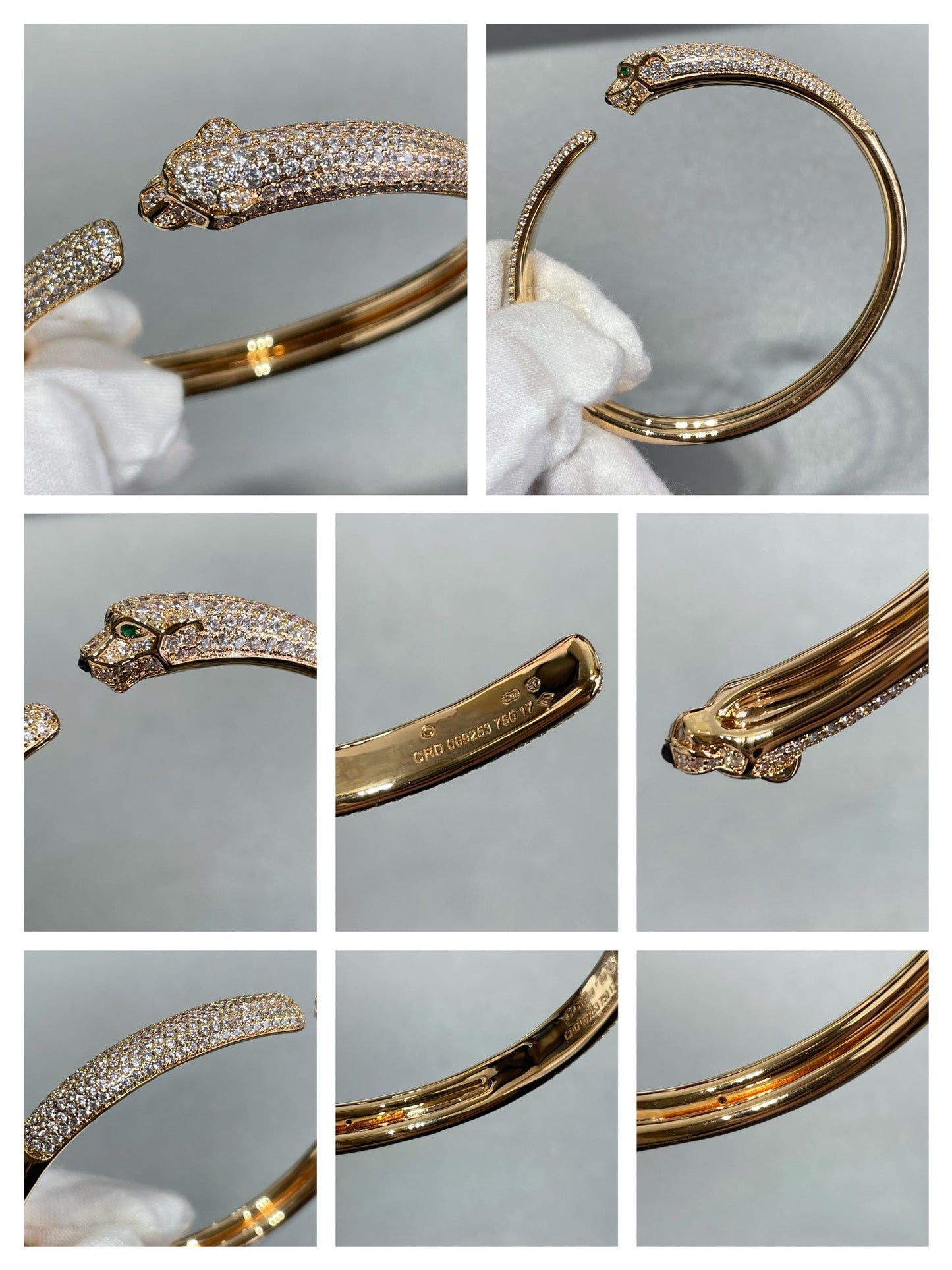 [Glow Muse]PANTHERE FULL DIAMOND OPEN BRACELET